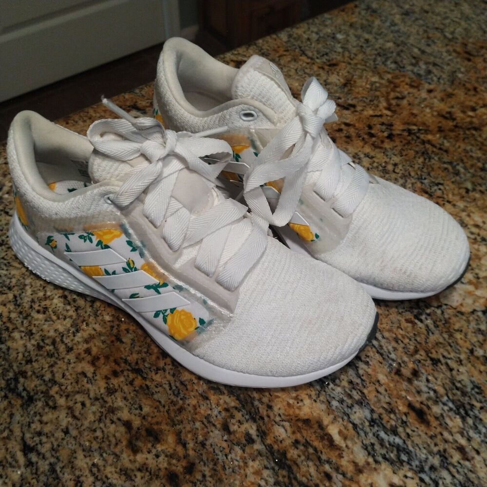 Rare Adidas Edge Lux 4 Floral White/Gold/Yellow Running Shoes FW9267 Womens US 6 - Picture 2 of 13